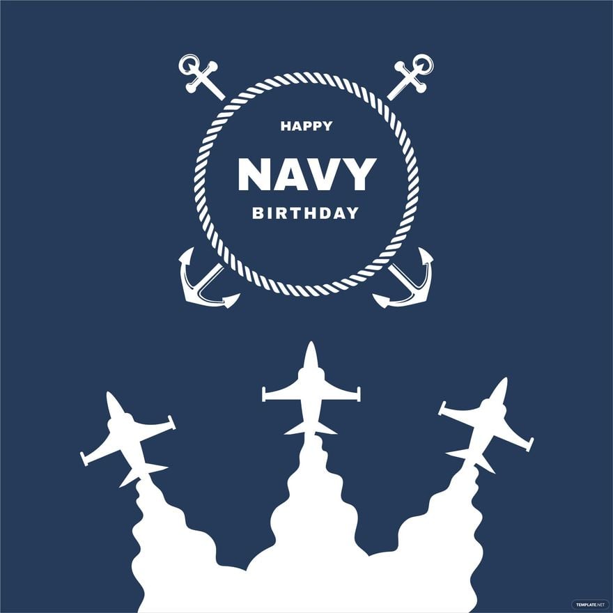 Navy Birthday Cartoon Vector
