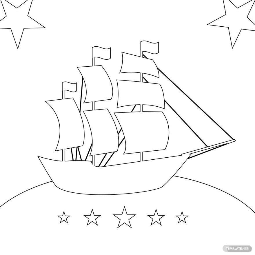 Free Easy Columbus Day Drawing