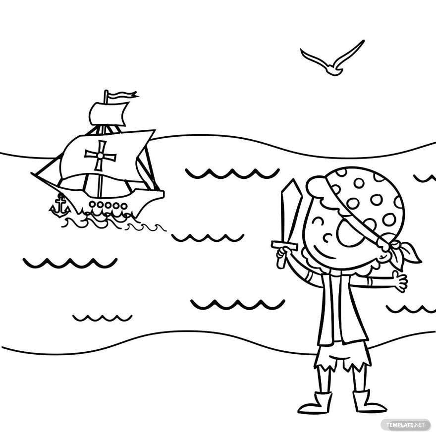 Kids Columbus Day Drawing in PDF, Illustrator, PSD, EPS, SVG, JPG, PNG