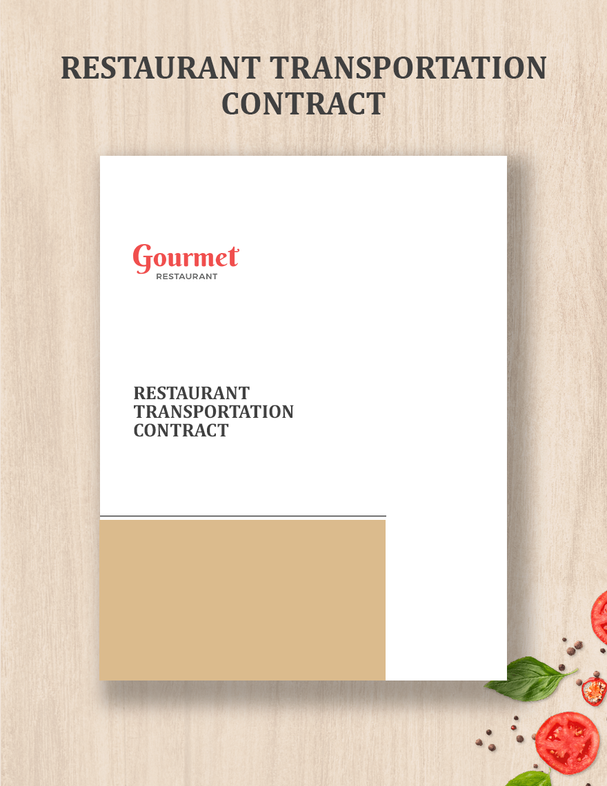 Restaurant Transportation Contract Template in Word, Google Docs, Apple Pages
