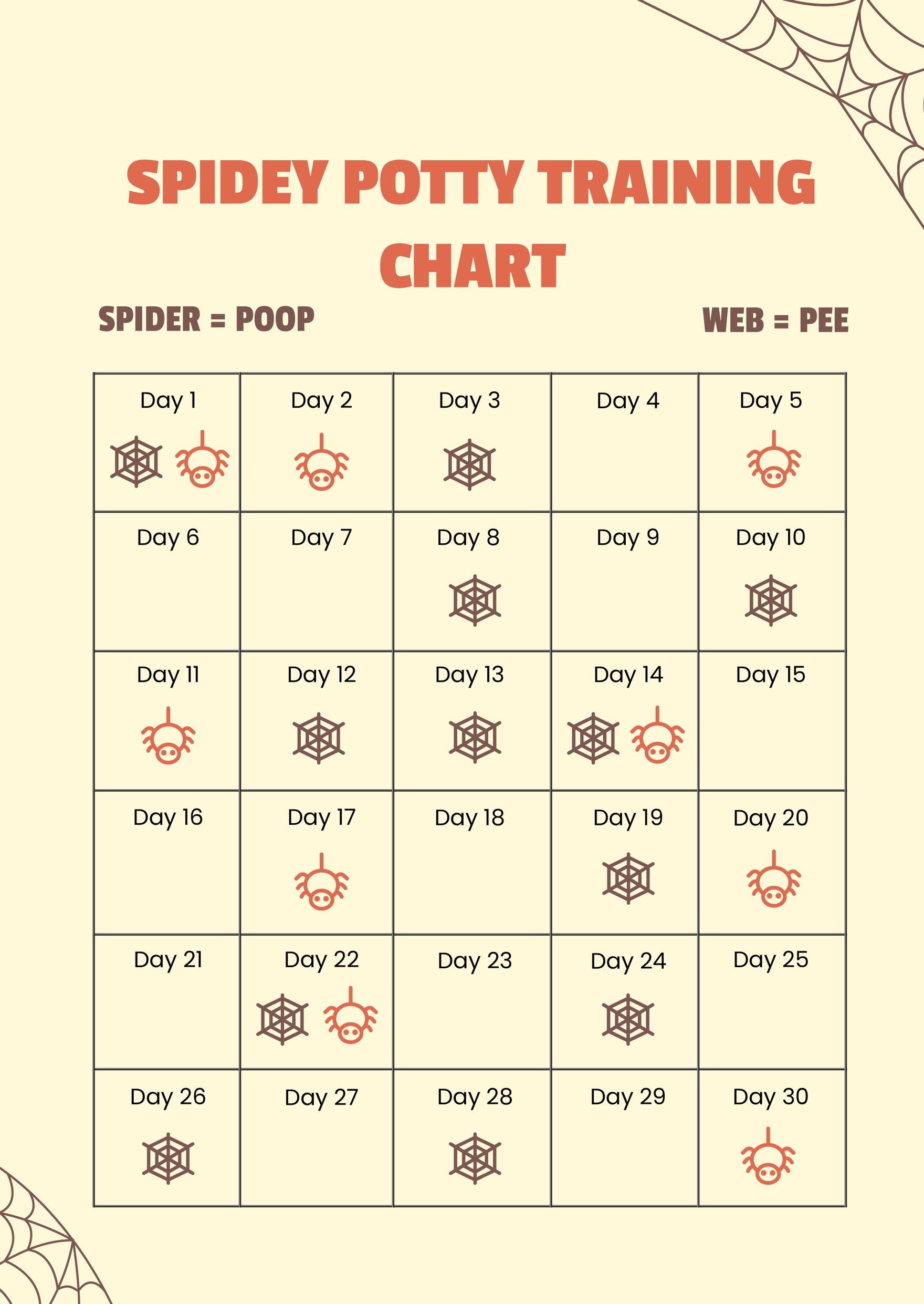 Free Kids Potty Training Chart PDF Illustrator Template