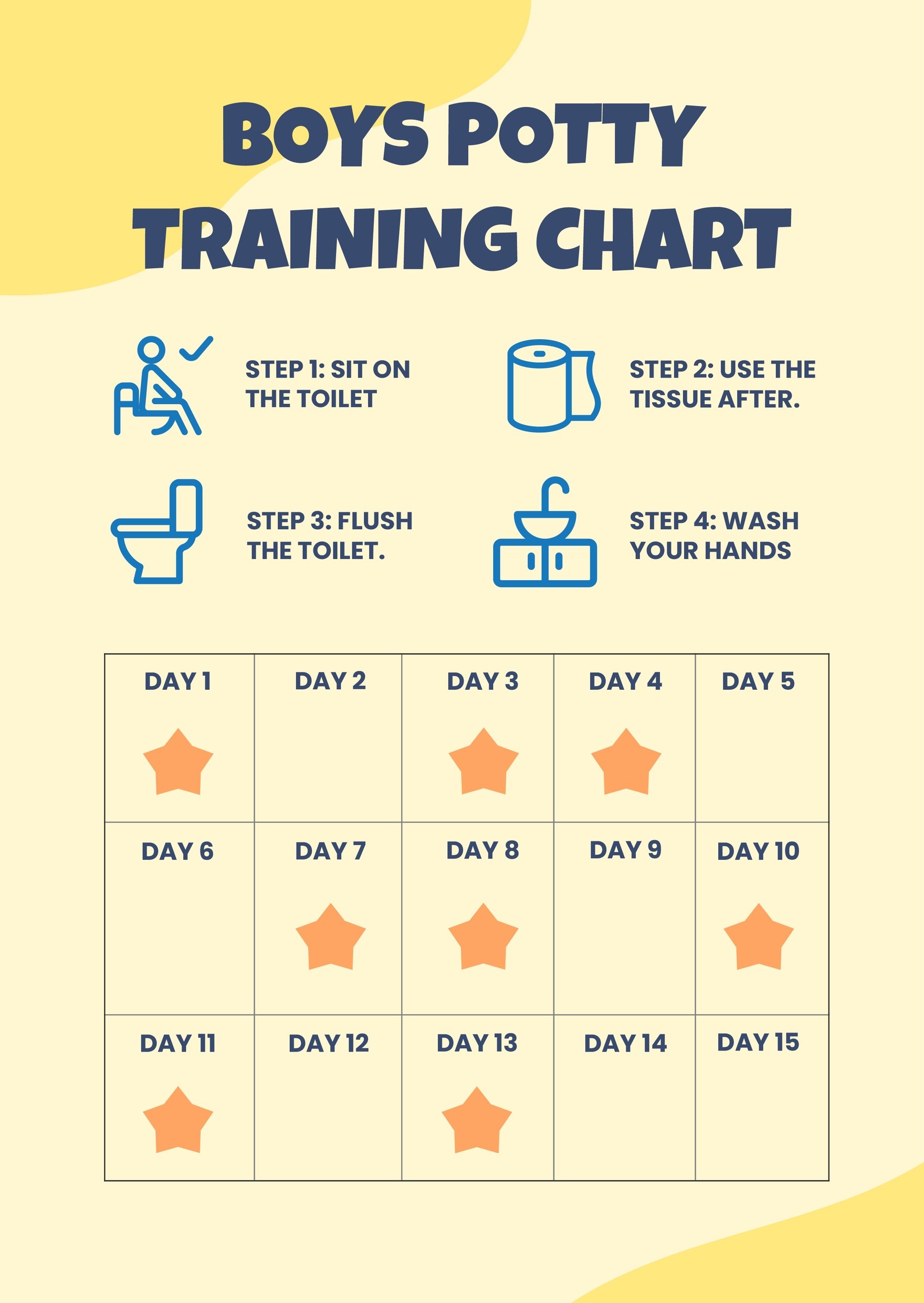Boys Potty Training Chart in PDF, Illustrator