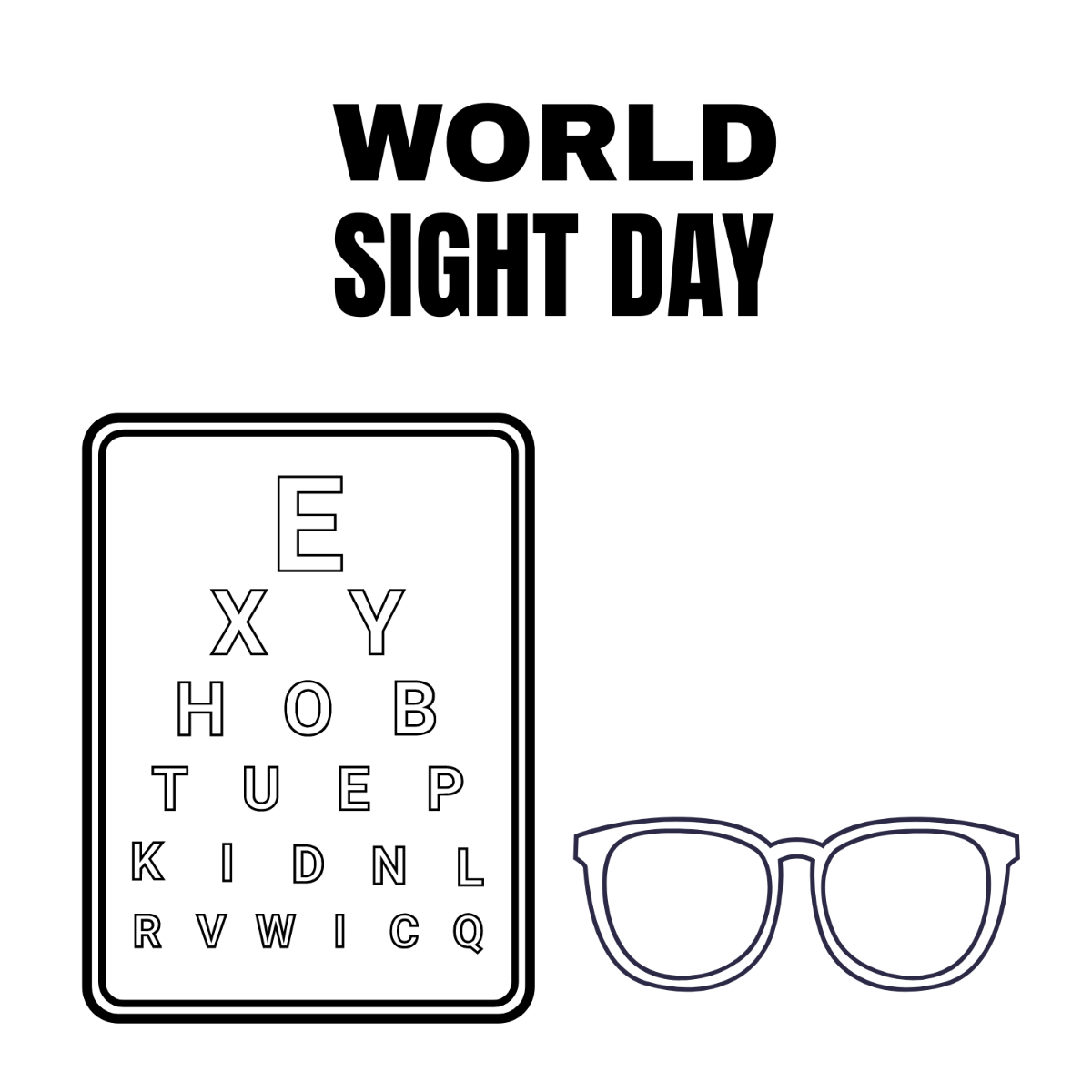 World Sight Day Drawing Vector Template