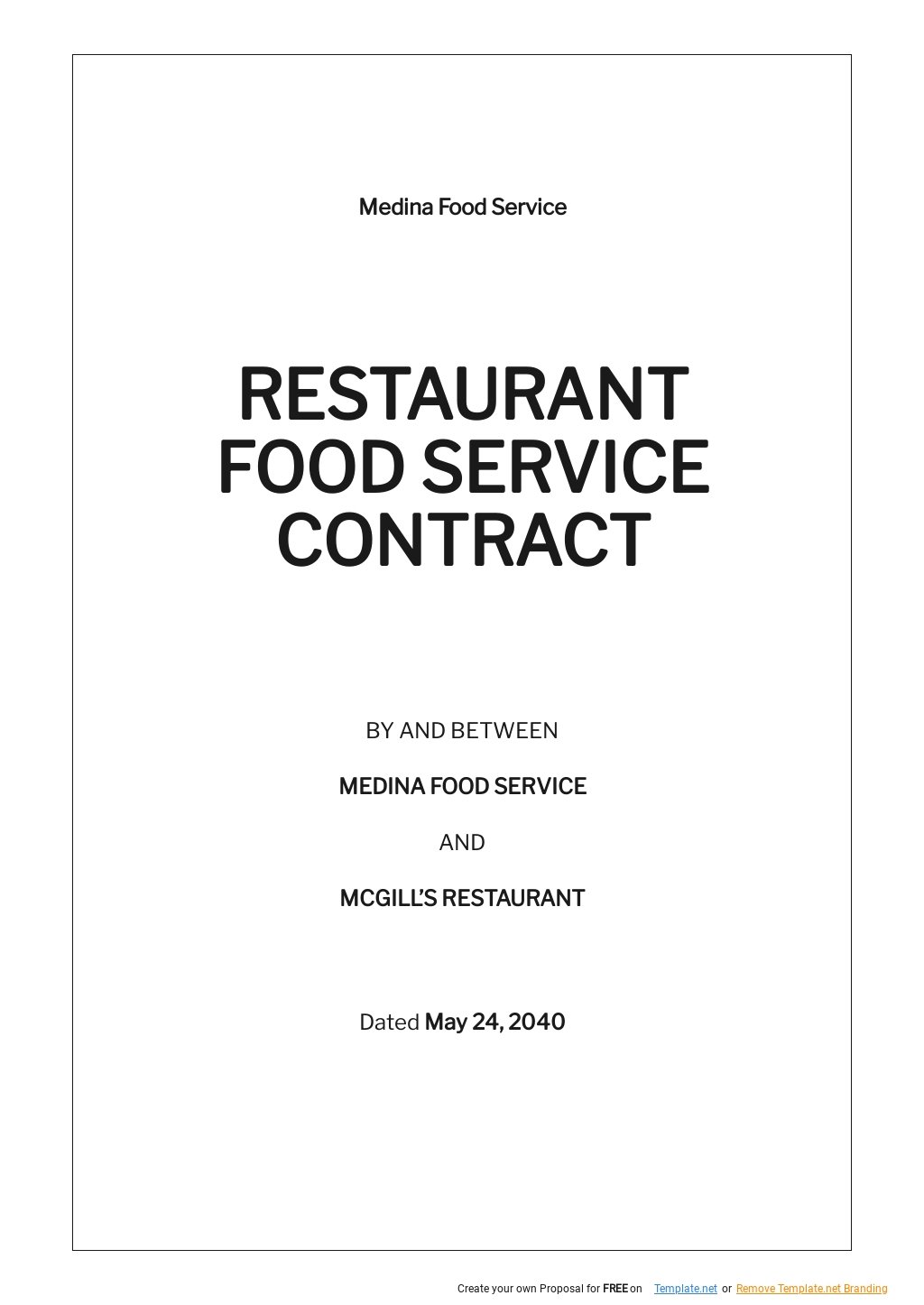 Free Restaurant Contract Apple Pages Templates 32 Download Template Net