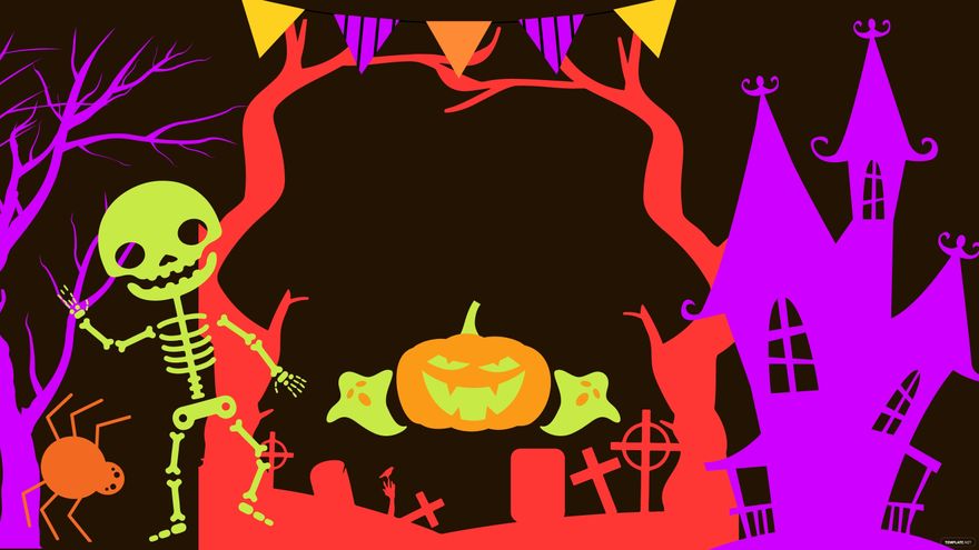 Neon Halloween Background in Illustrator, EPS, SVG, JPG, PNG