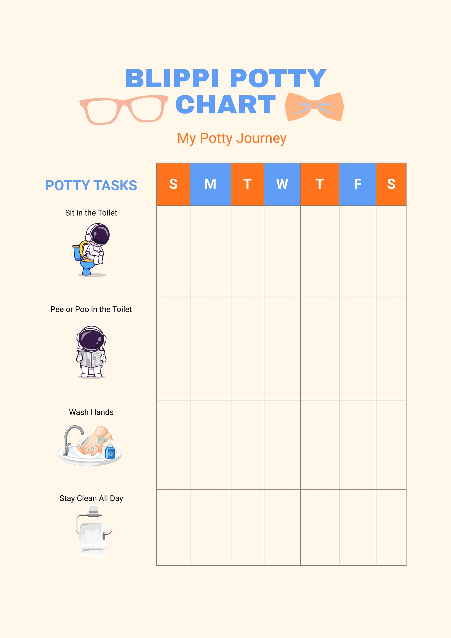 Blippi Potty Chart