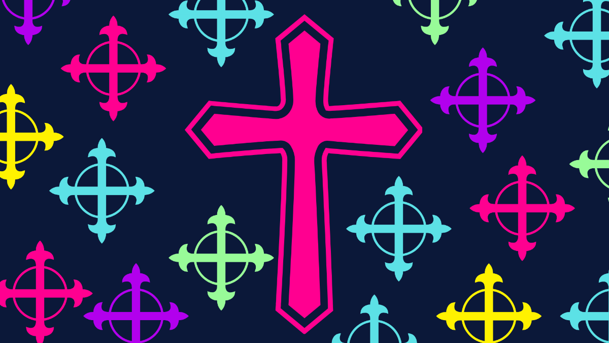 Neon Cross Background Template