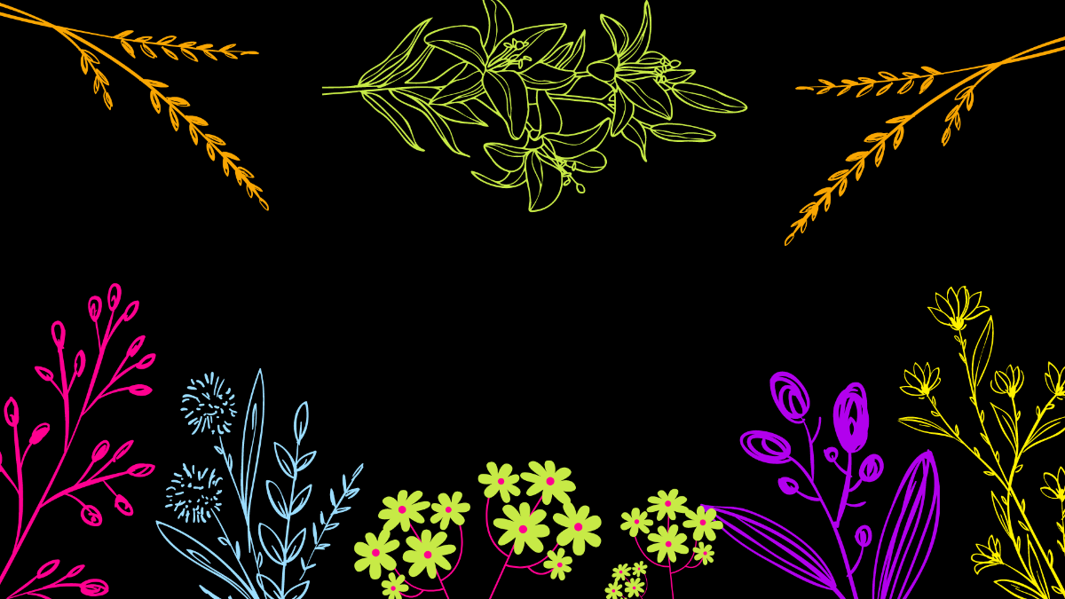 Neon Flower Background Template