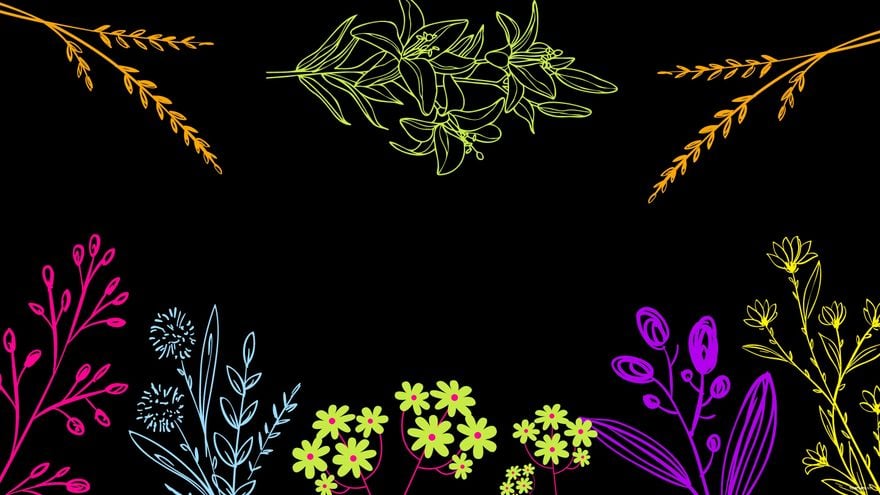 Free Neon Flower Background in Illustrator, EPS, SVG, JPG, PNG