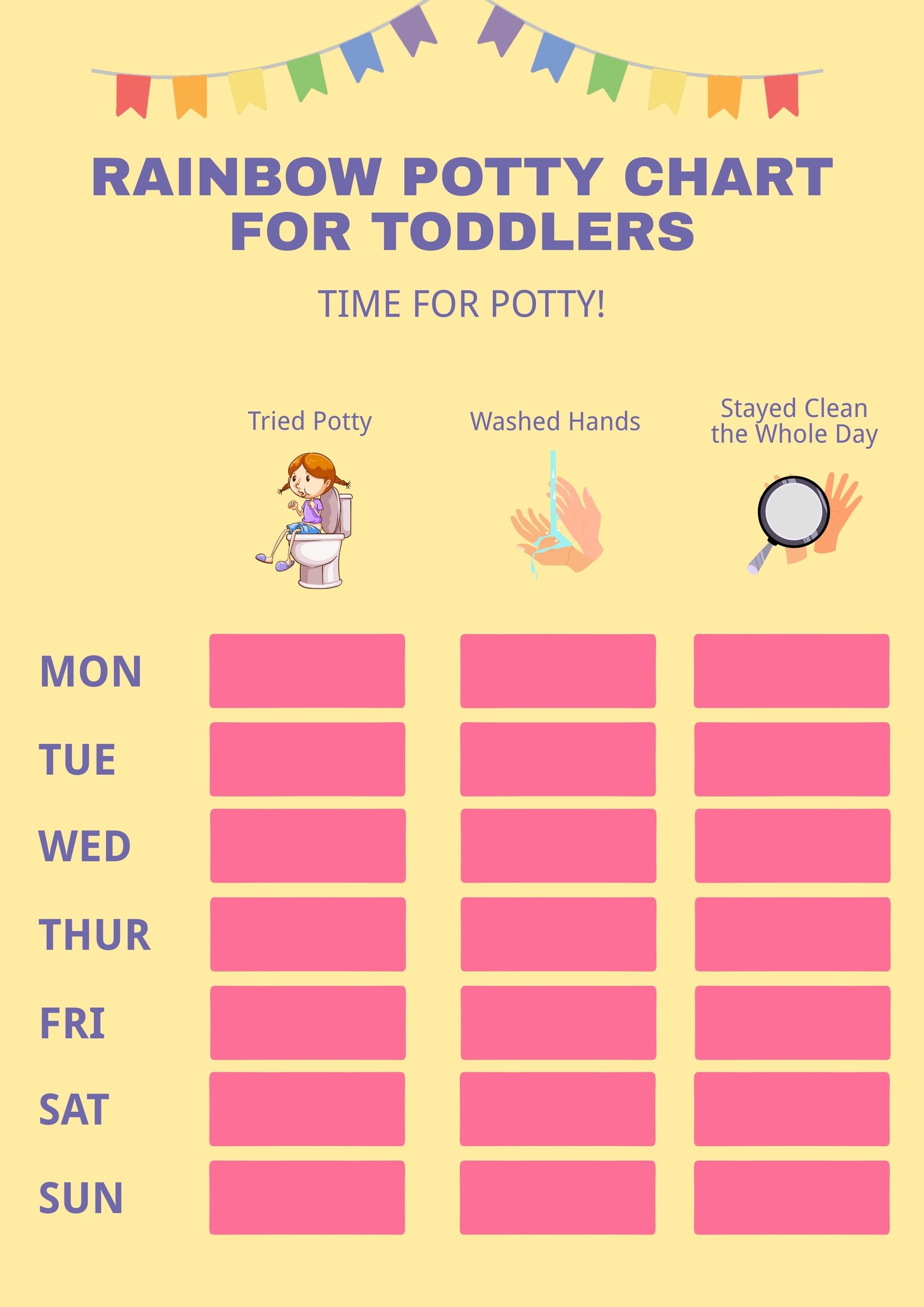 Rainbow Potty Chart For Toddlers