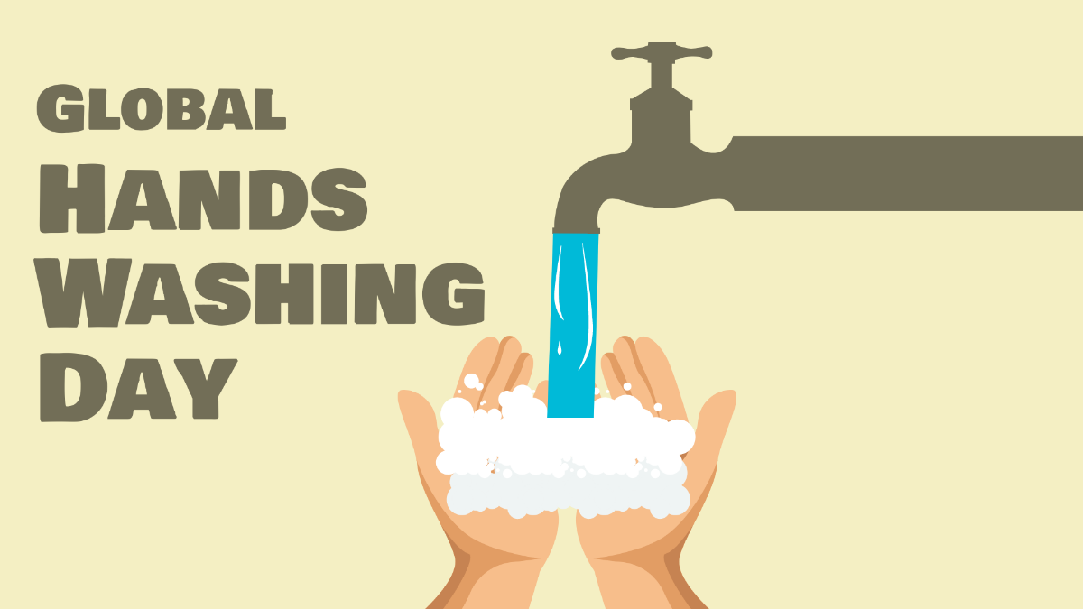Free Global Handwashing Day Cartoon Background Template