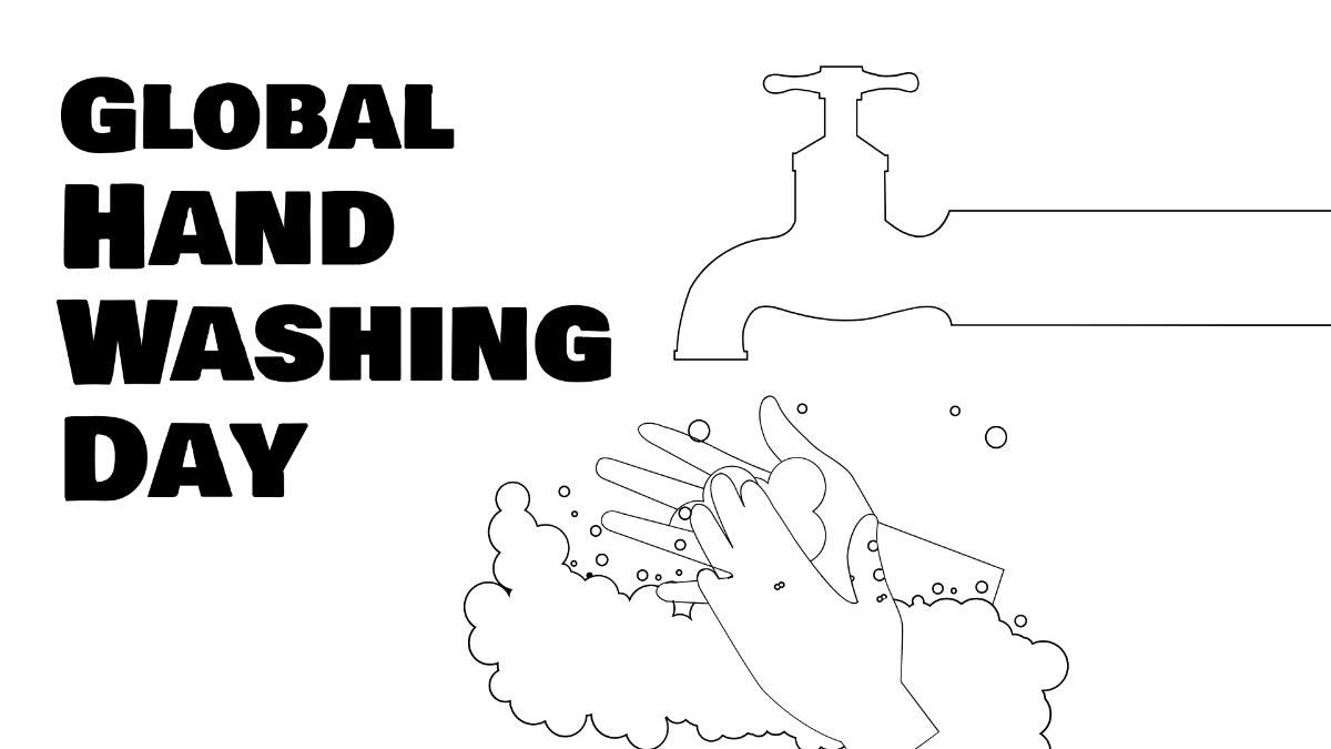 Global Handwashing Day Drawing Background Template