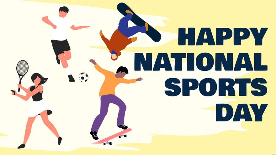 Free Happy National Sports Day Background