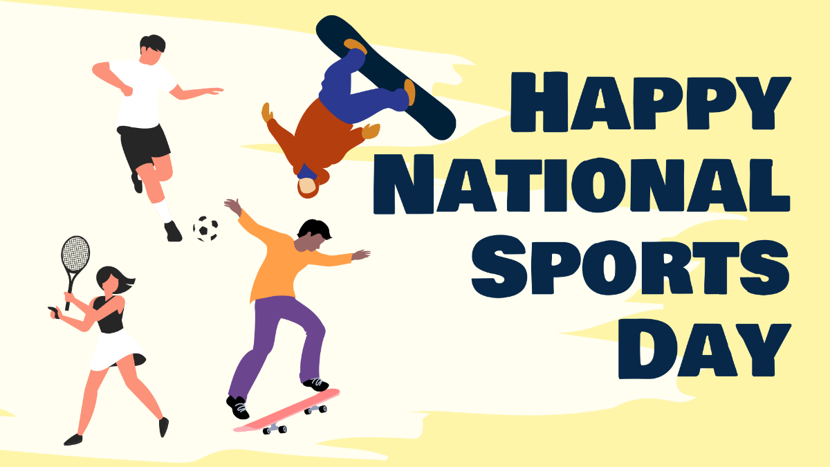 Free Happy National Sports Day Background Template