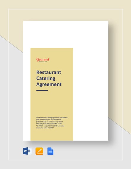 restaurant catering agreement