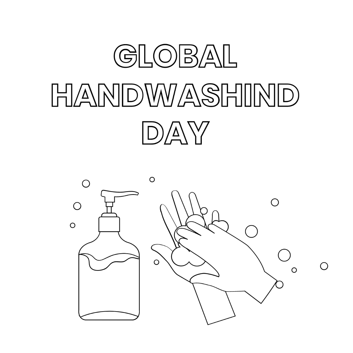 Global Handwashing Day Drawing Vector Template