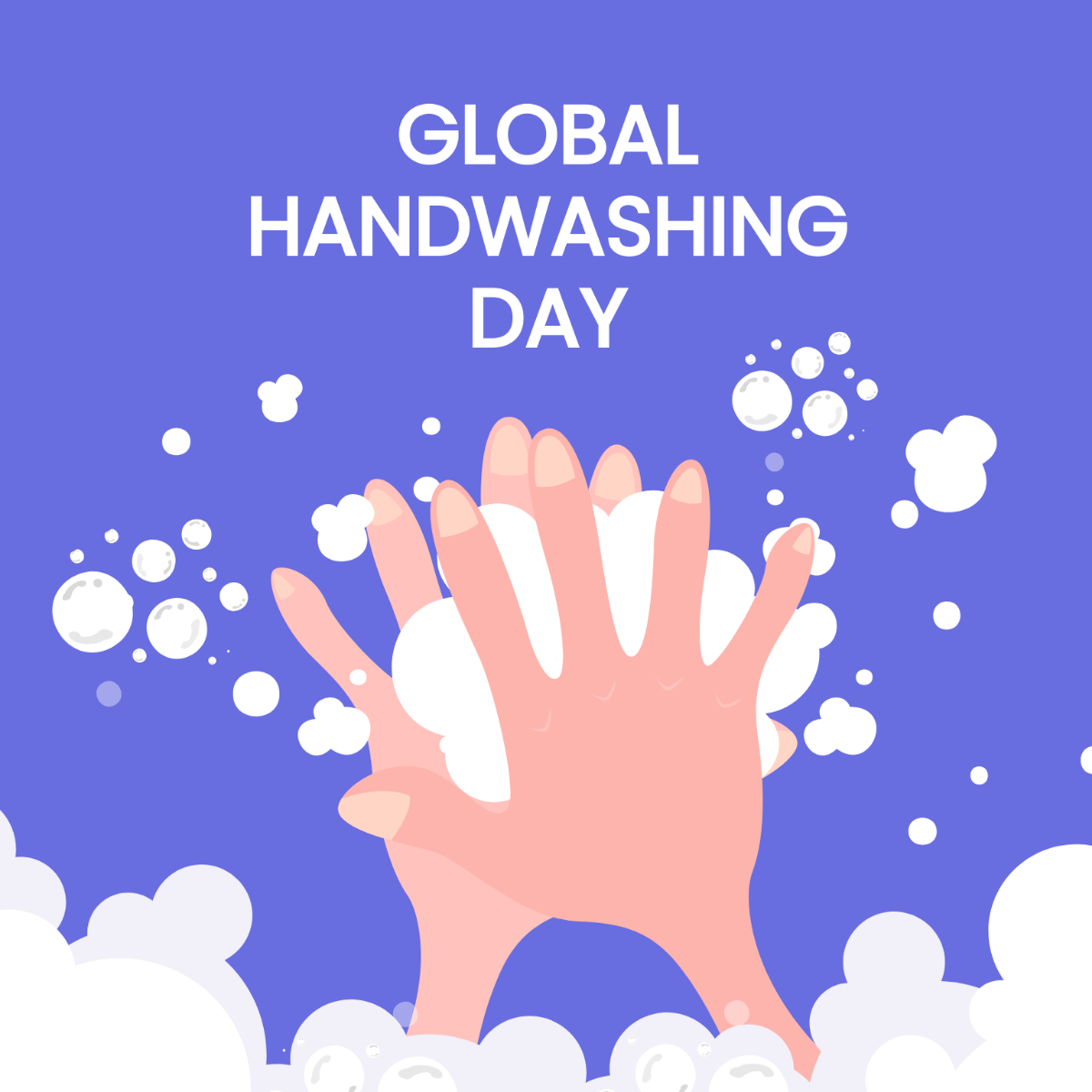 Global Handwashing Day Cartoon Vector Template