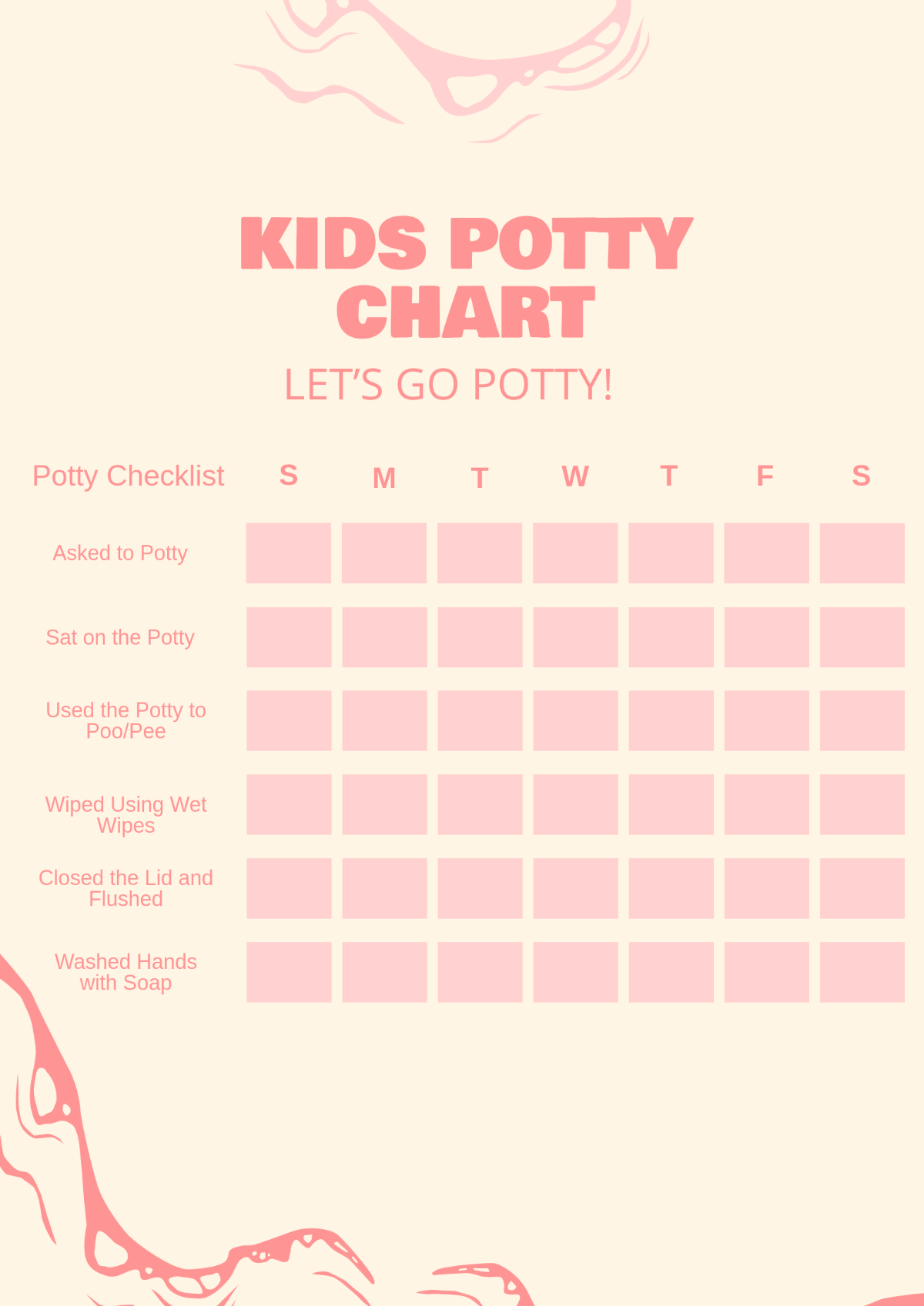 Kids Potty Chart Template