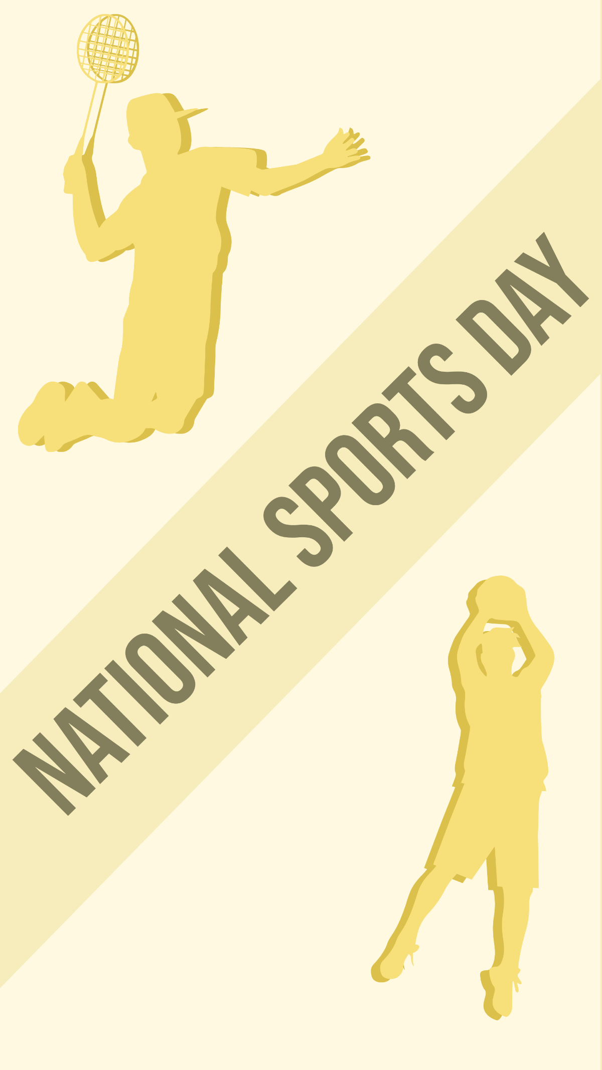 National Sports Day iPhone Background Template