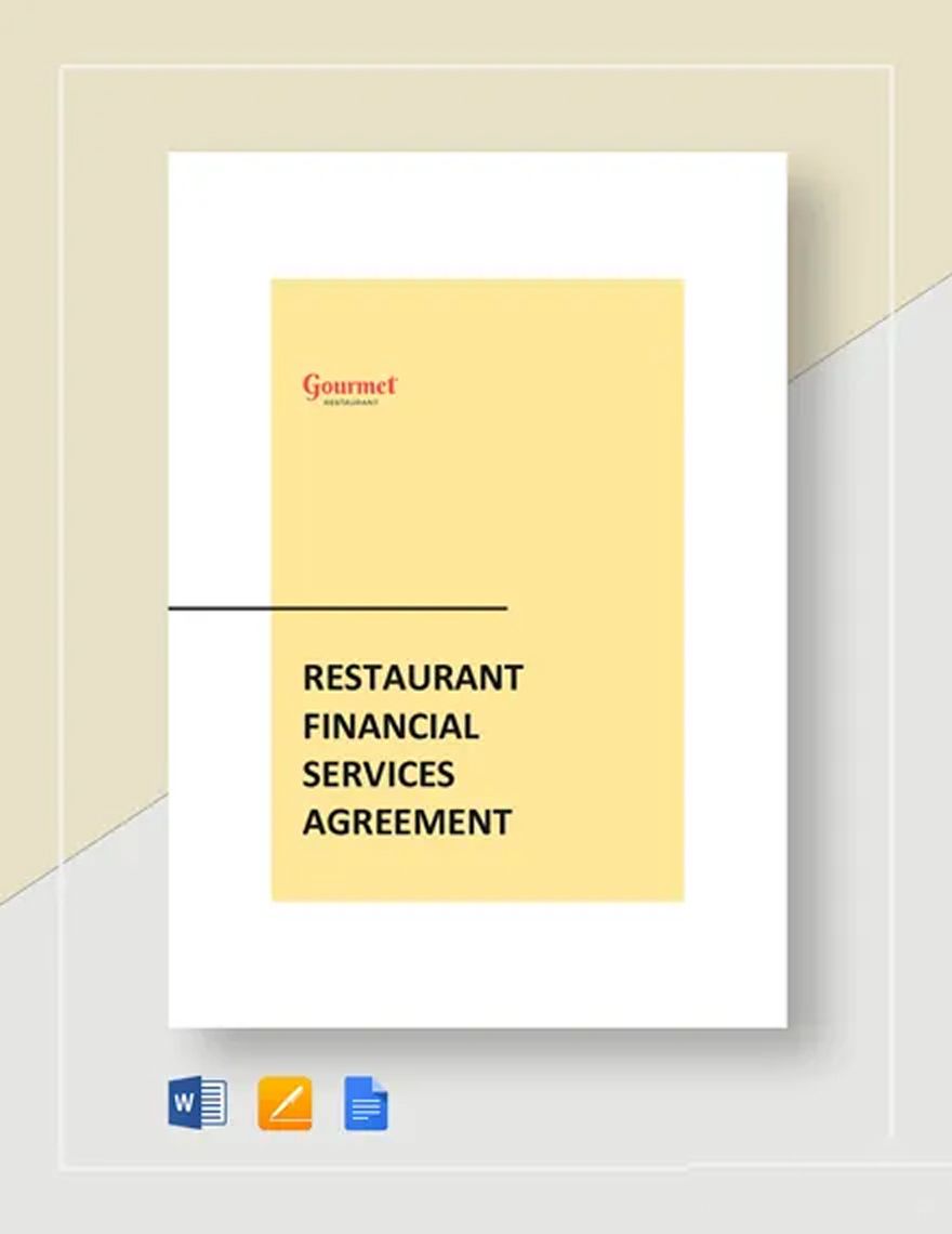 Restaurant Financial Services Agreement Template