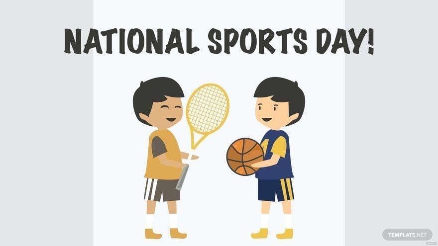 Free National Sports Day Cartoon Background in PDF, Illustrator, PSD, EPS, SVG, JPG, PNG