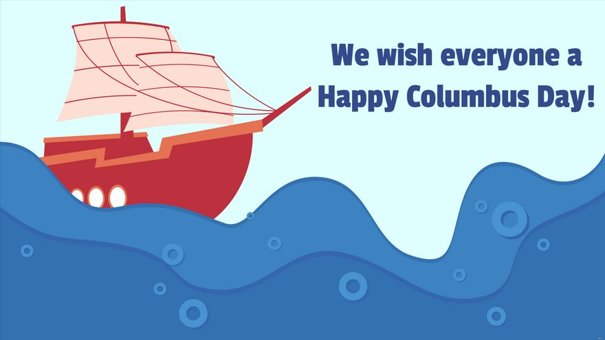 Free Columbus Day Wishes Background in PDF, Illustrator, PSD, EPS, SVG, JPG, PNG
