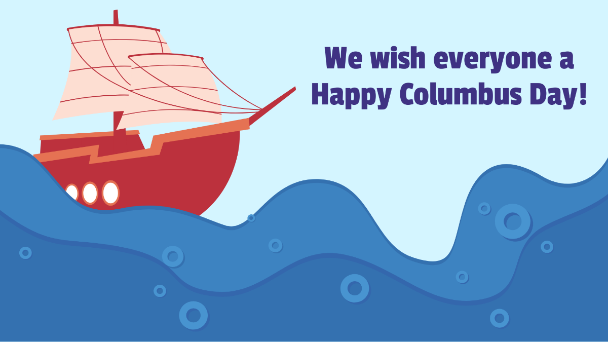 Columbus Day Wishes Background Template
