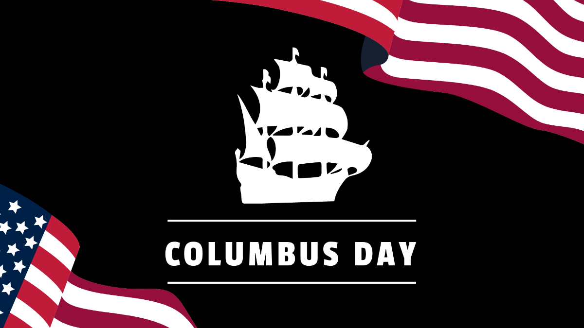 Columbus Day Black Background Template