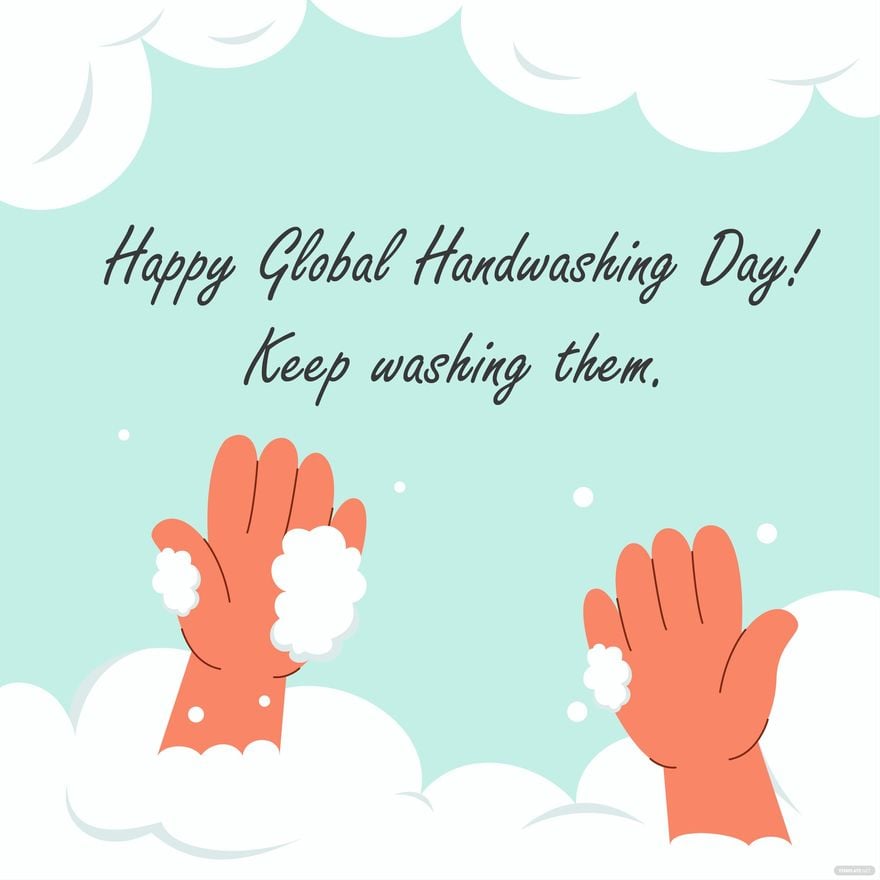 Global Handwashing Day Greeting Card Vector