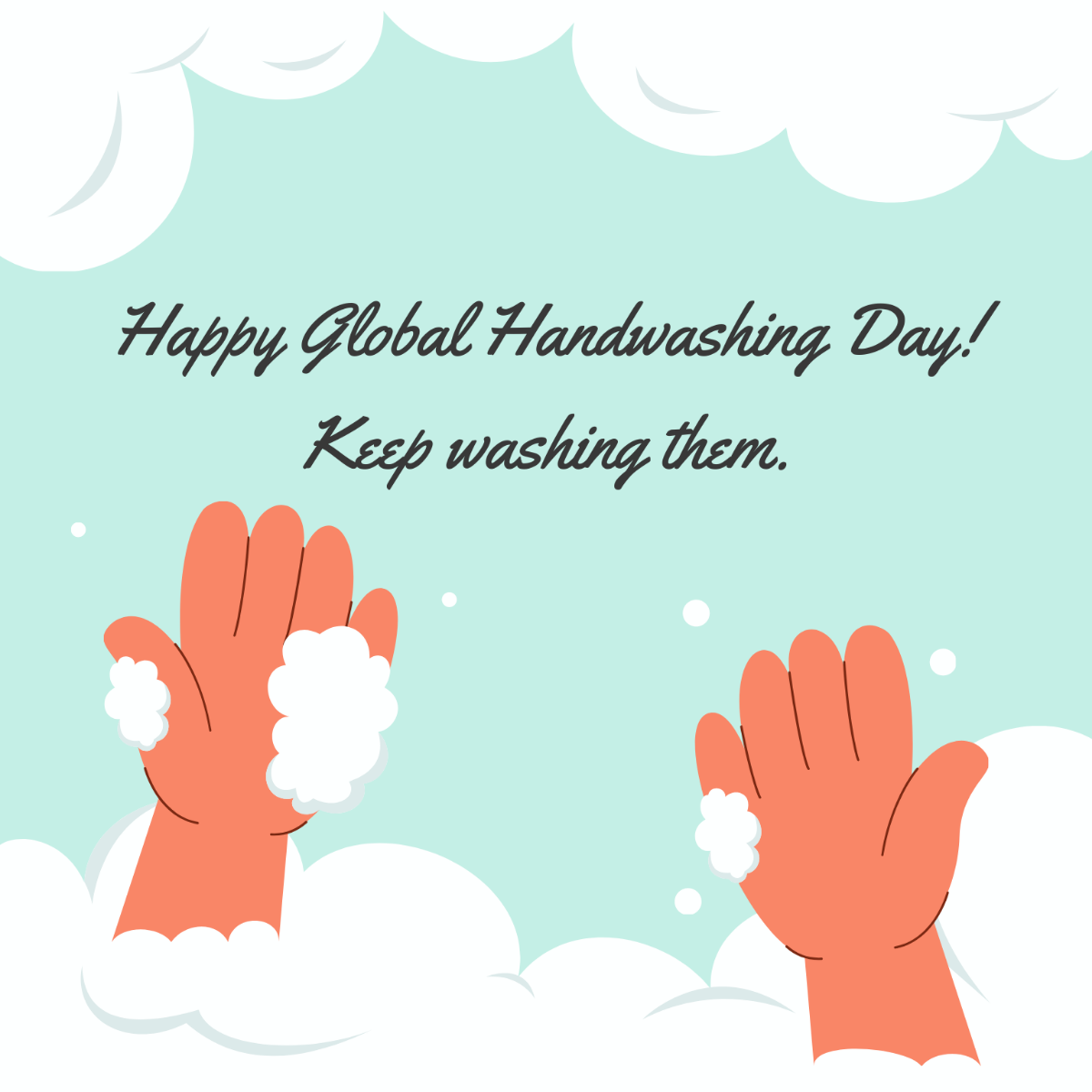 Global Handwashing Day Greeting Card Vector
