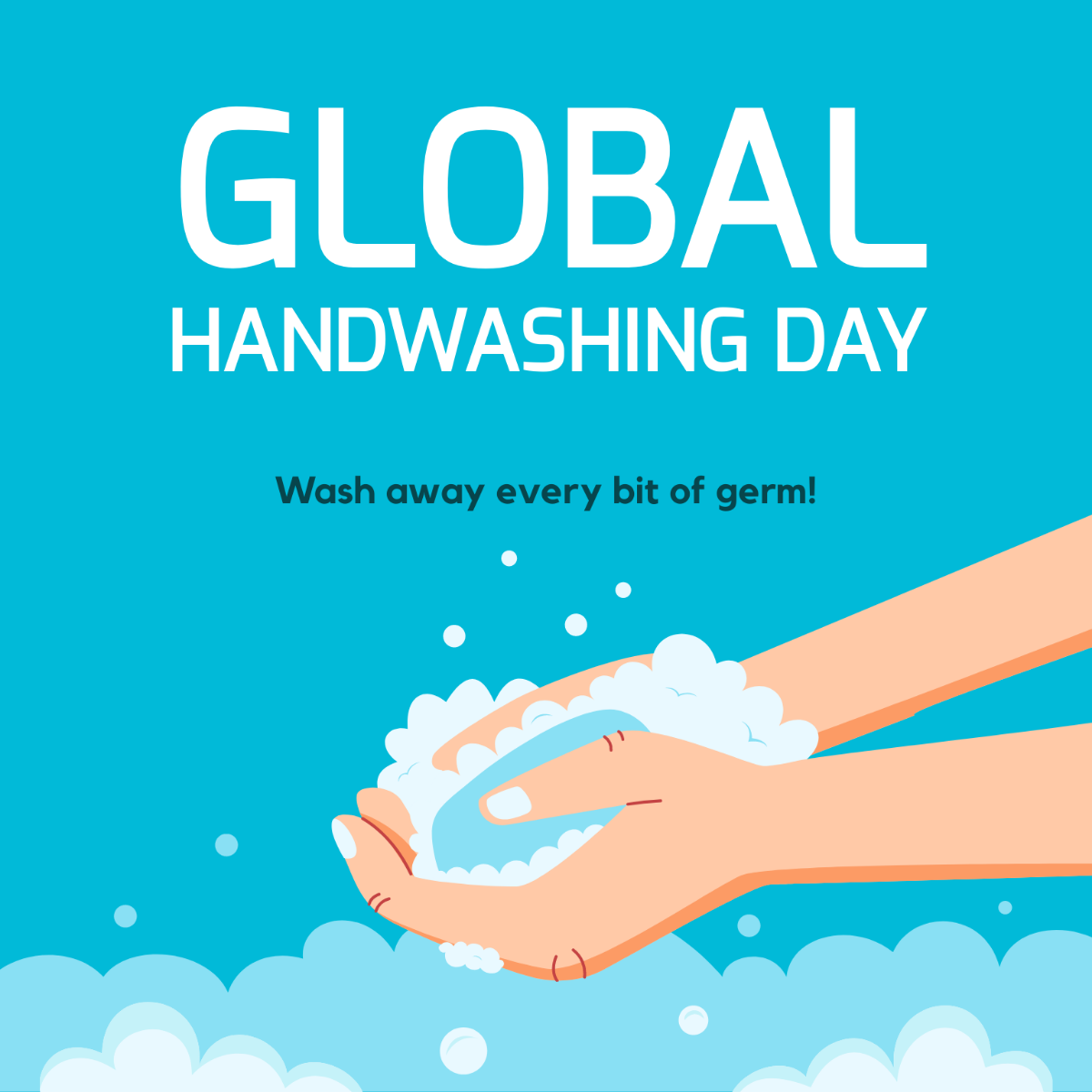 Free Global Handwashing Day Poster Vector Template