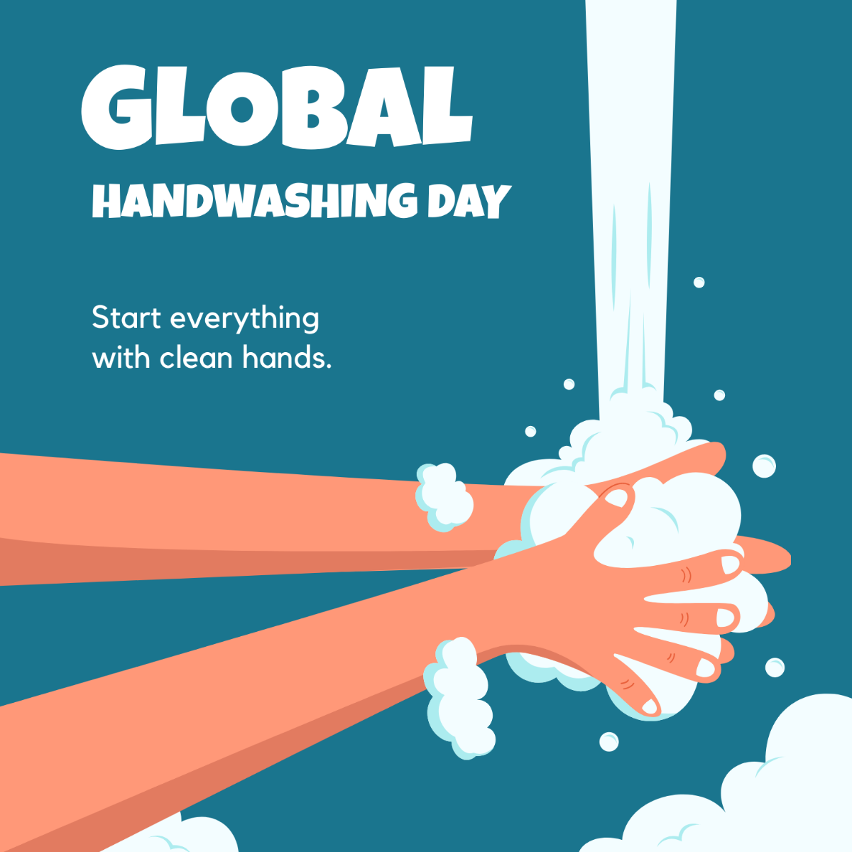 Global Handwashing Day Flyer Vector Template