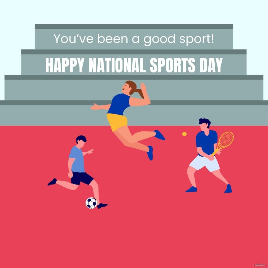 National Sports Day Greeting Card Vector