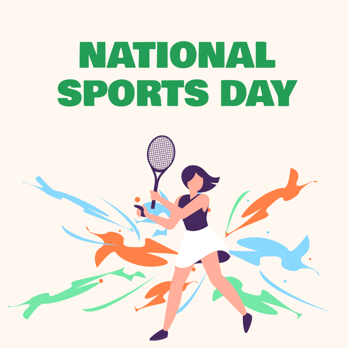 National Sports Day Celebration Vector Template