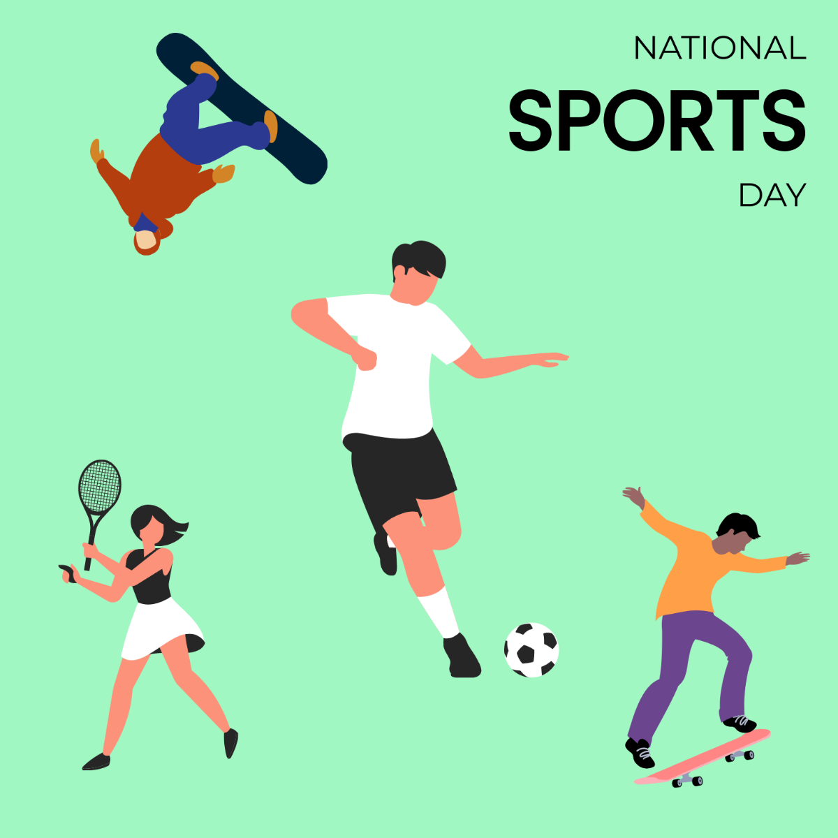 National Sports Day Clipart Vector Template