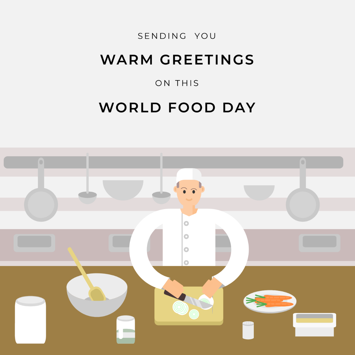 World Food Day Greeting Card Vector Template