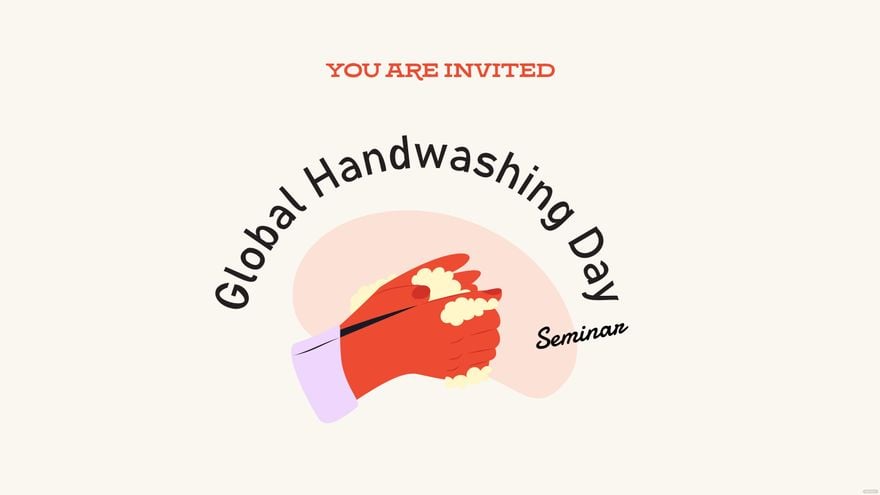 Free Global Handwashing Day Invitation Background in PDF, Illustrator, PSD, EPS, SVG, JPG, PNG