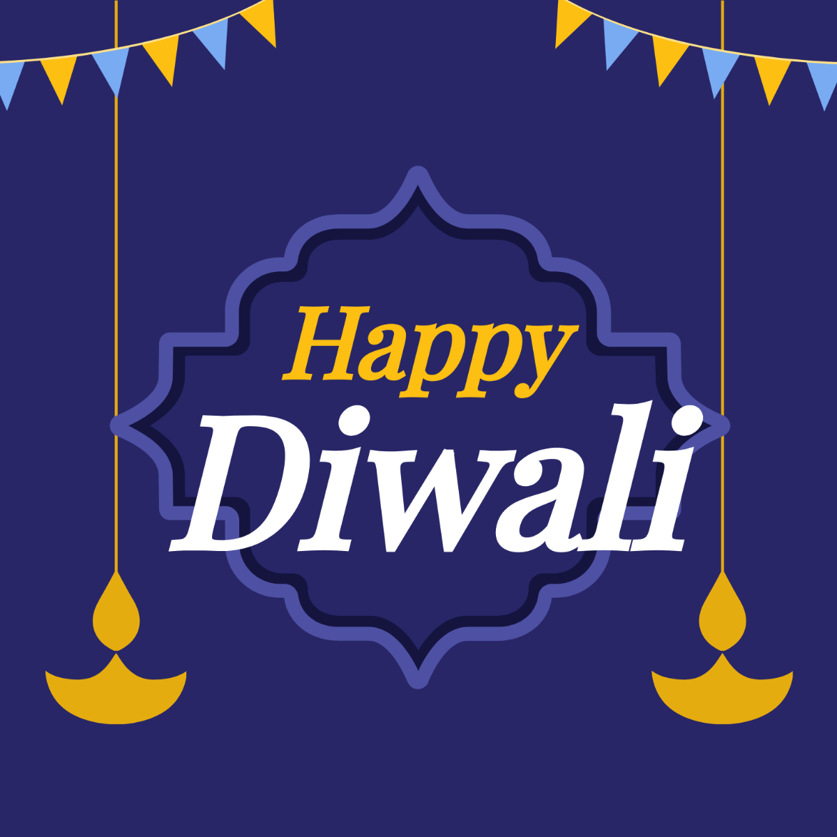 Happy Diwali Clipart Template