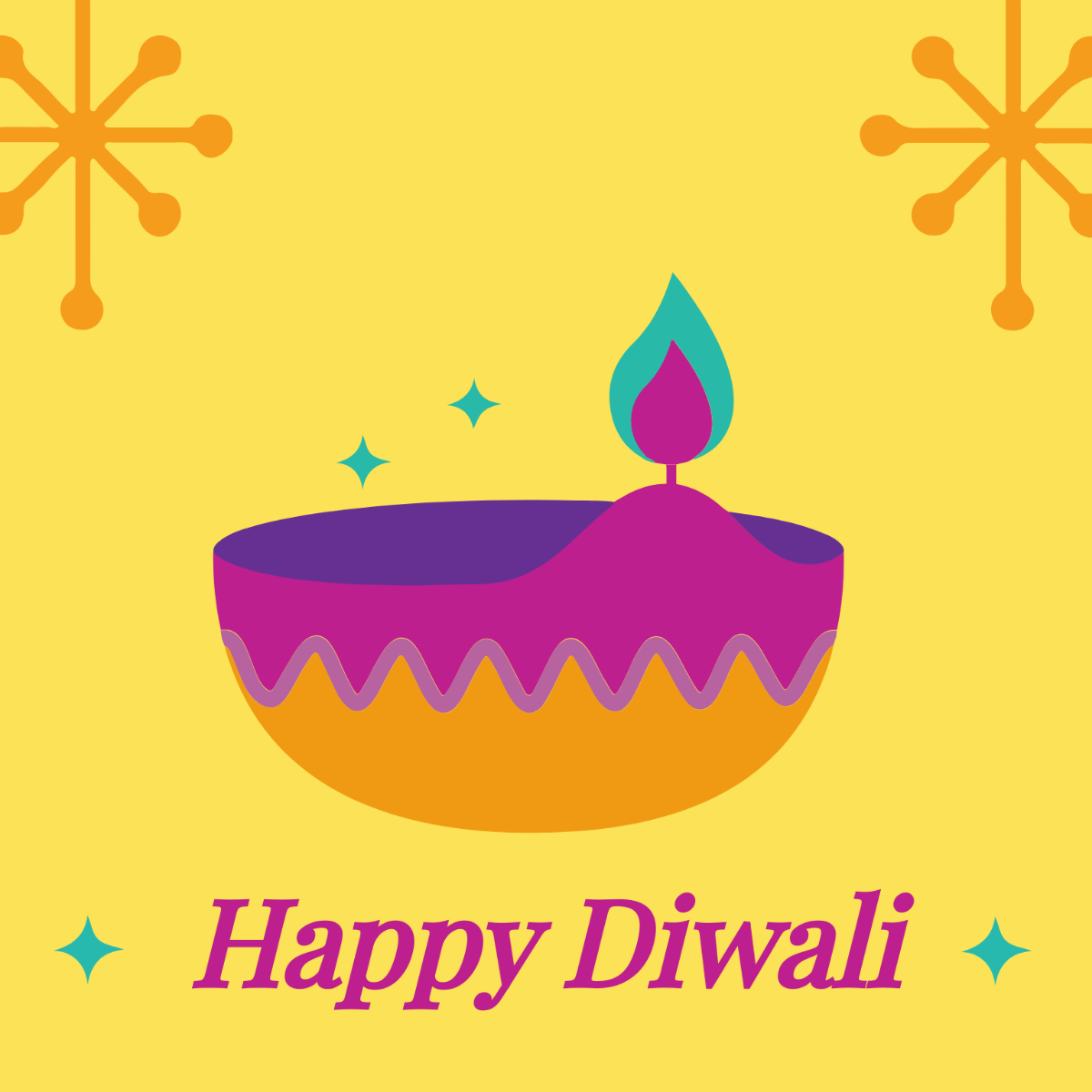 Cute Diwali Clipart Template