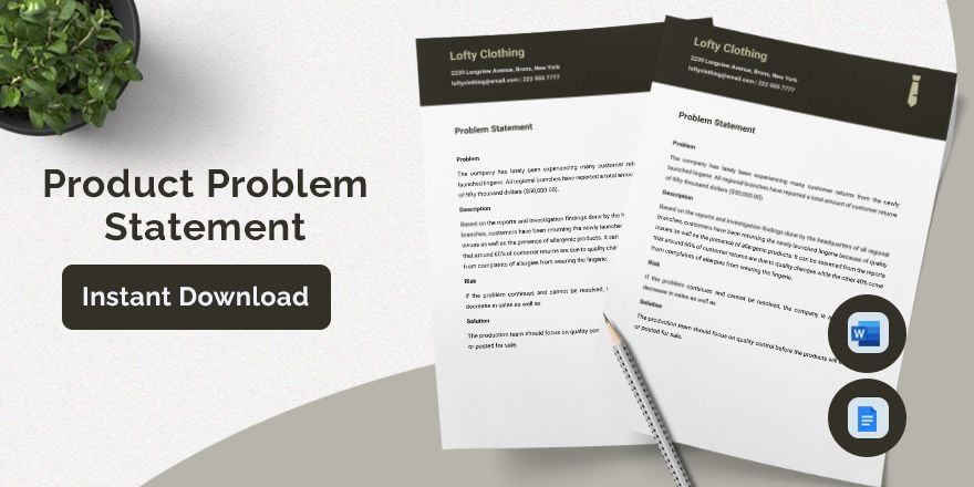 Product Problem Statement Template