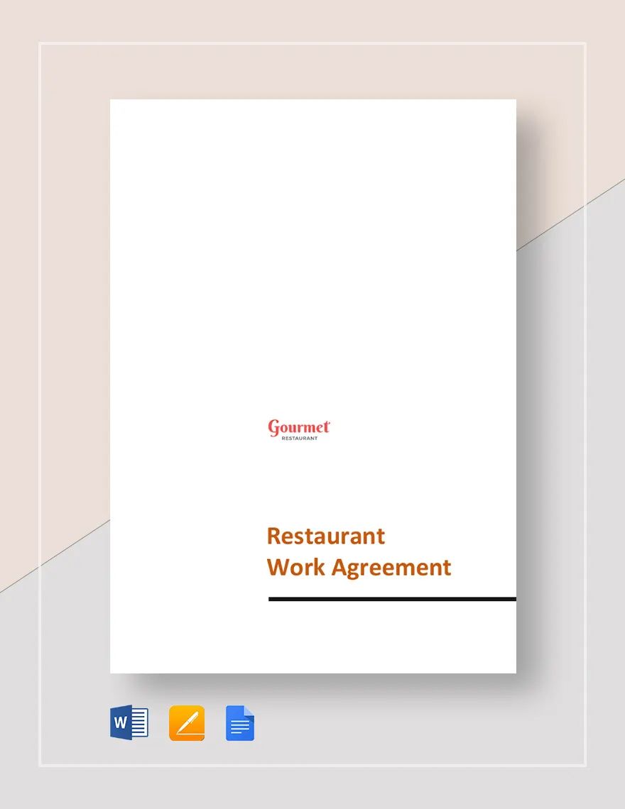 Restaurant Work Agreement Template in Word, Google Docs, Apple Pages