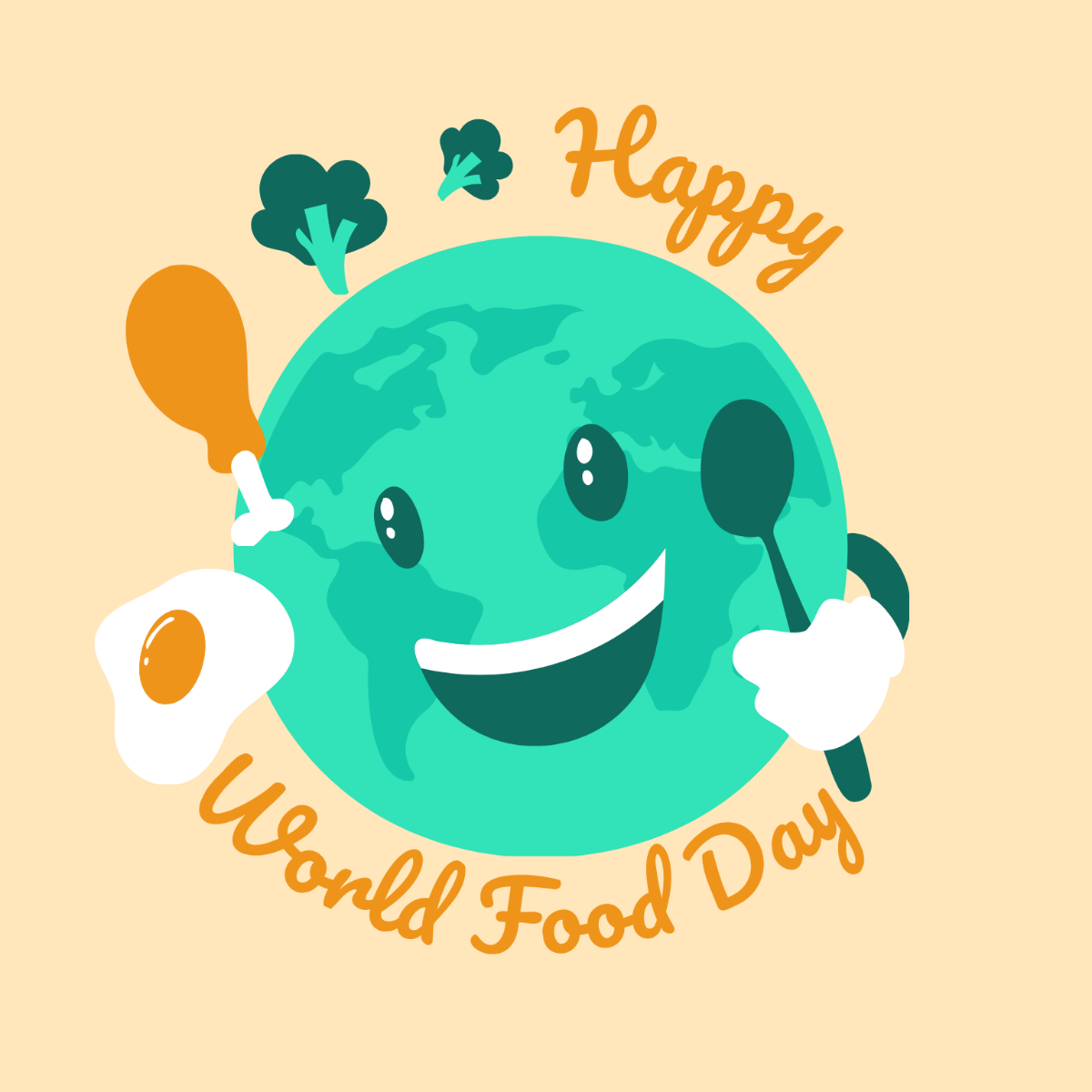 Happy World Food Day Illustration Template