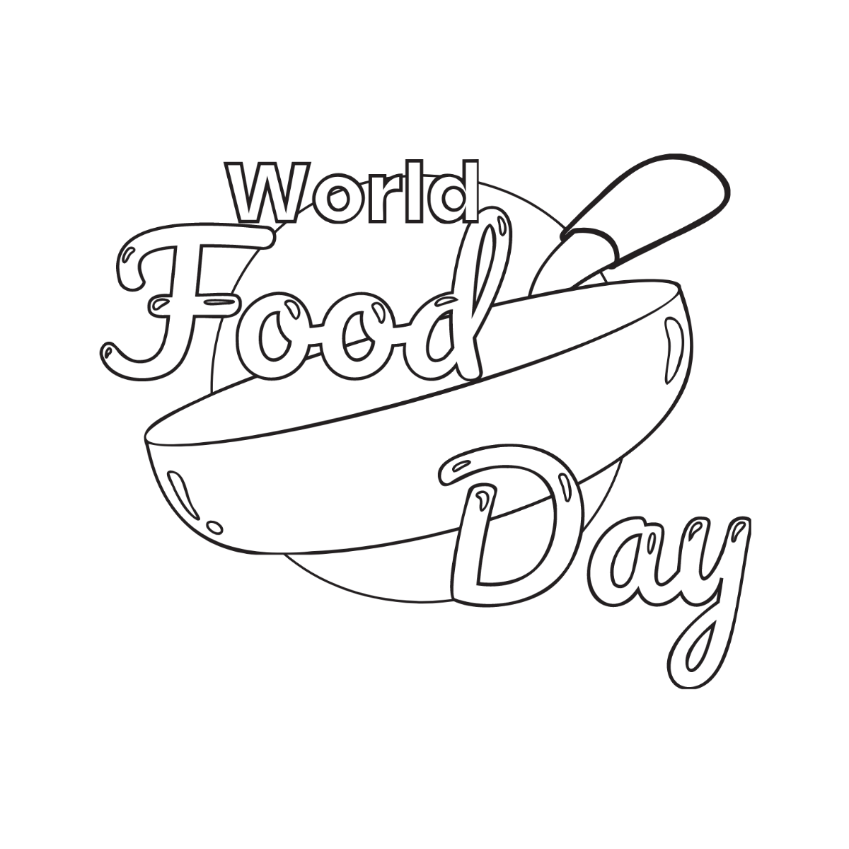 World Food Day Drawing Vector Template