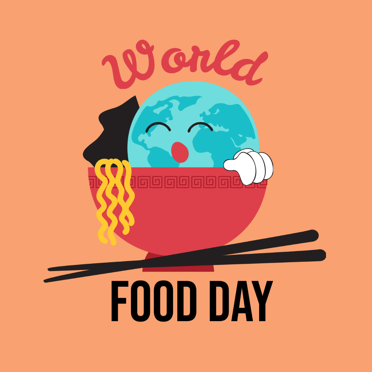 World Food Day Cartoon Vector Template