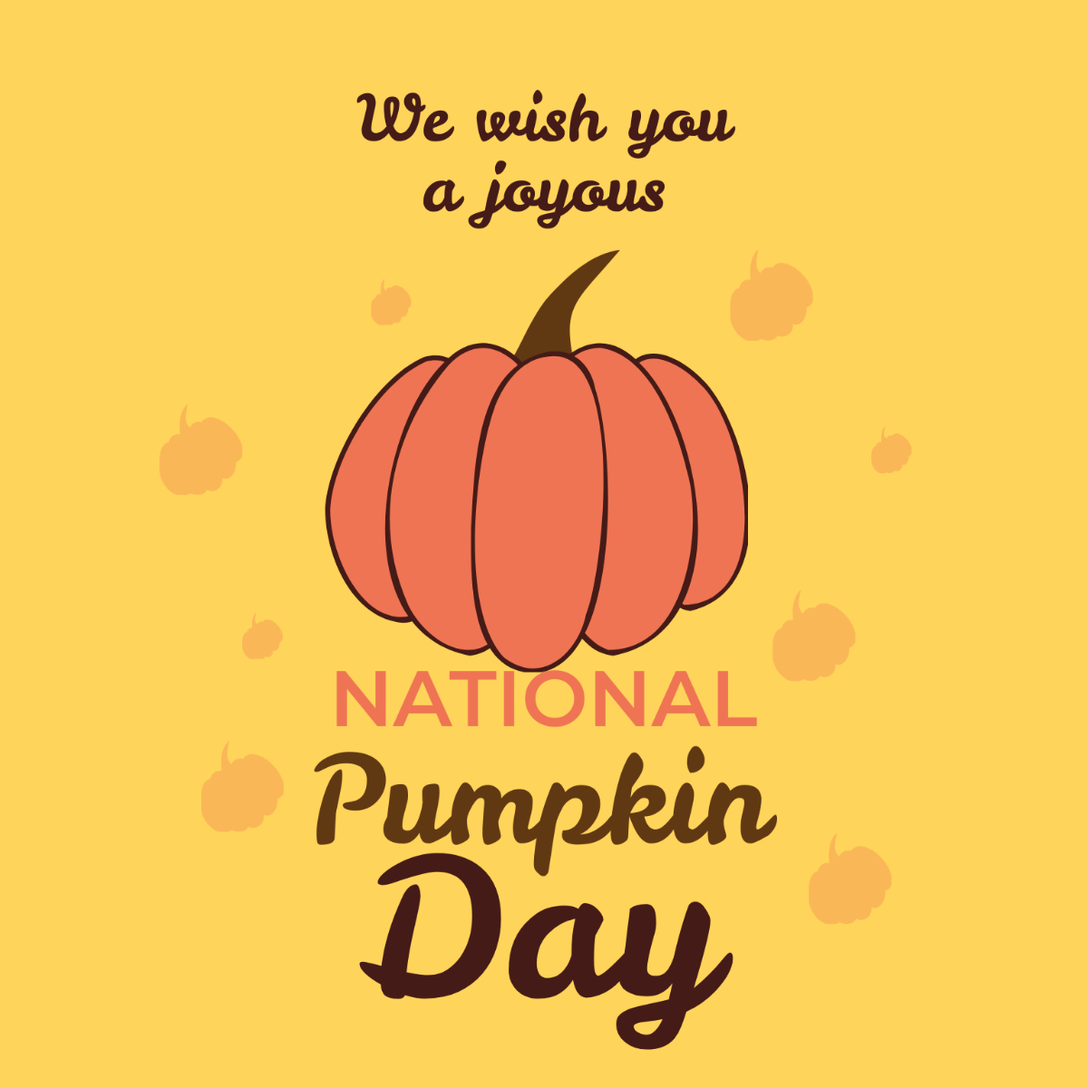 National Pumpkin Day Wishes Vector Template