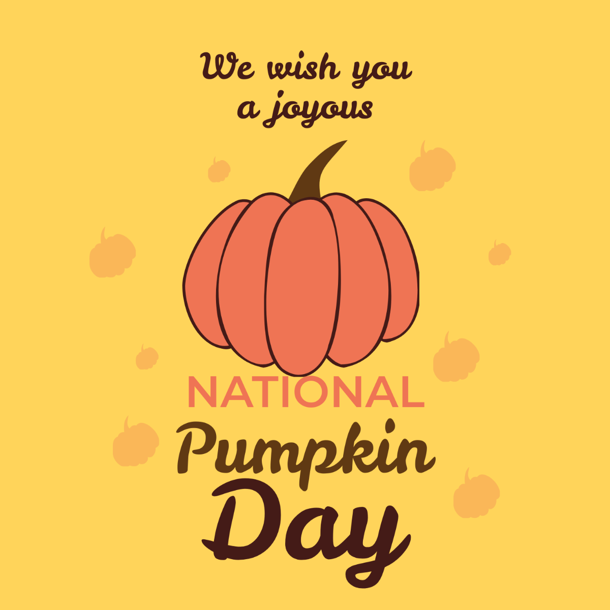 National Pumpkin Day Wishes Vector Template - Edit Online & Download