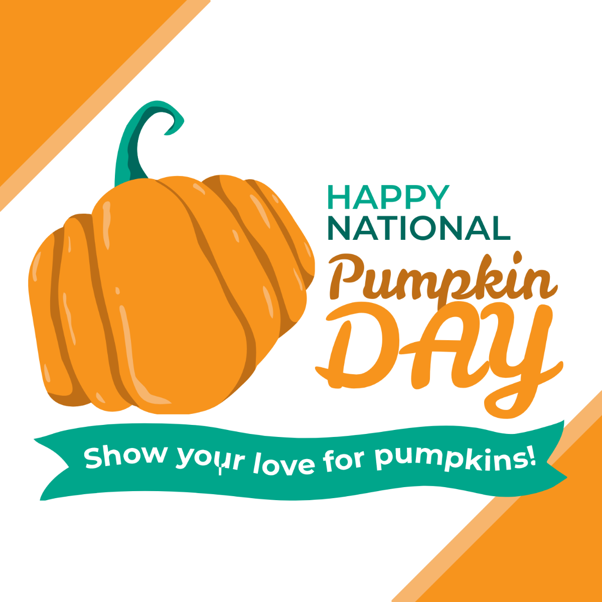 National Pumpkin Day Flyer Vector Template