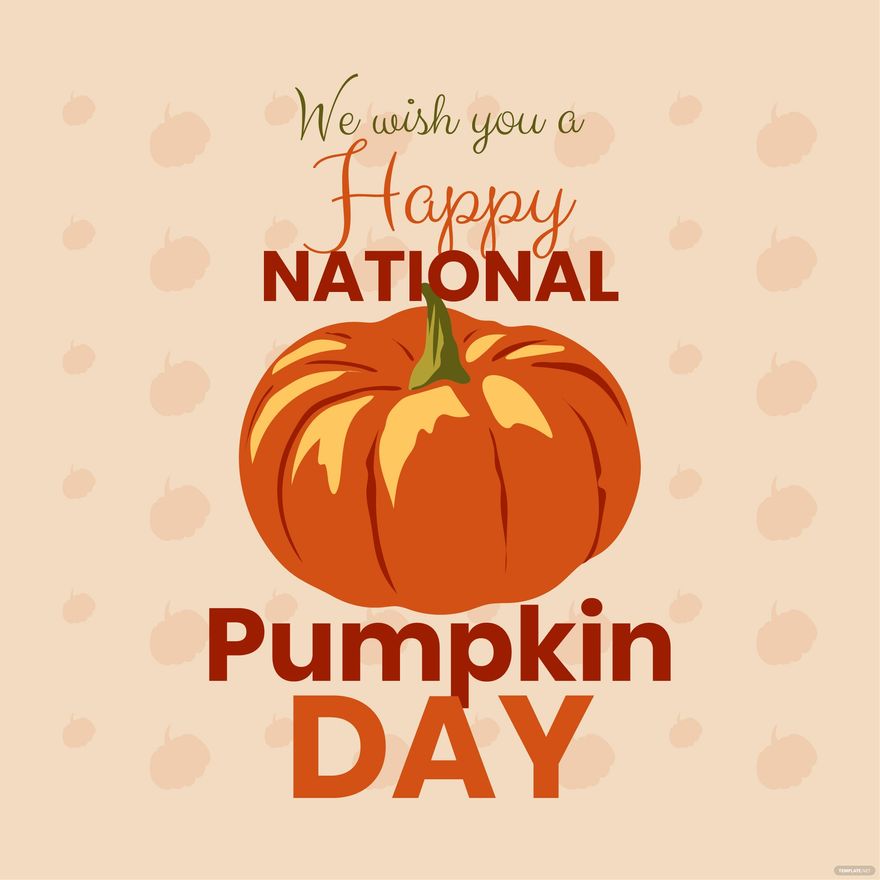 National Pumpkin Day Greeting Card Vector