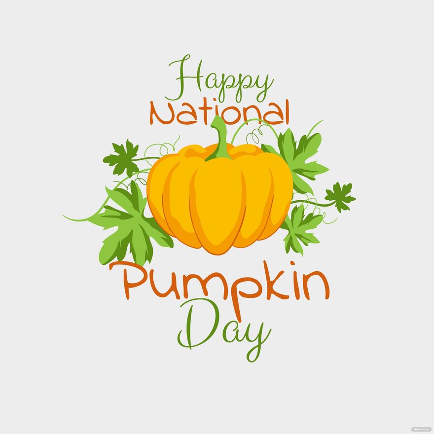 Happy National Pumpkin Day Illustration