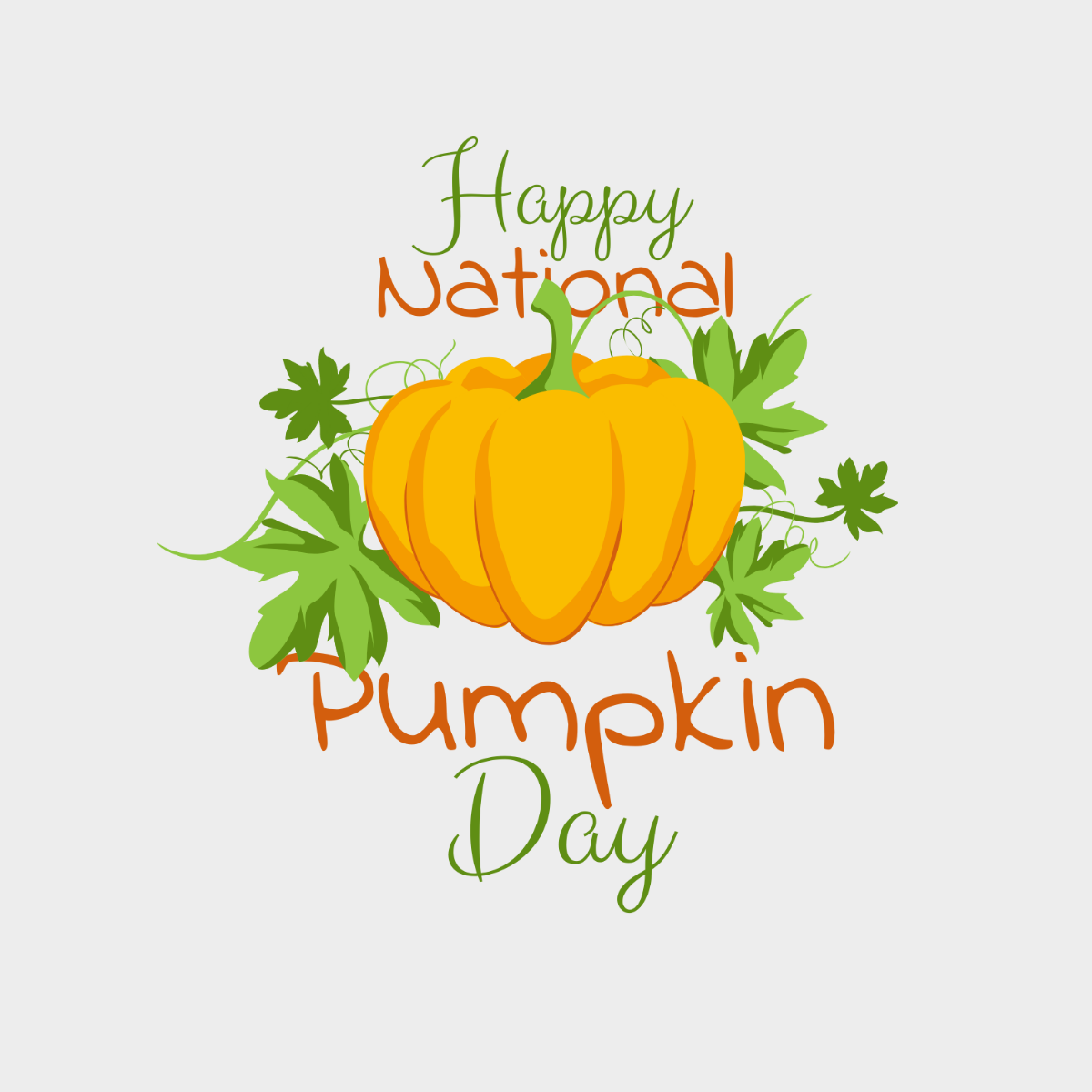 Happy National Pumpkin Day Illustration Template